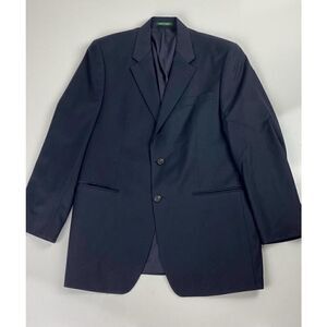 Lauren Ralph Lauren Two Button Suit Jacket Sport Coat Blazer Mens 42L Navy Blue
